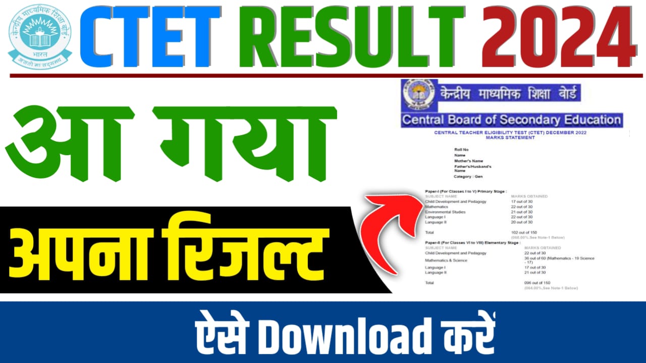 CTET July Exam 2024 Result