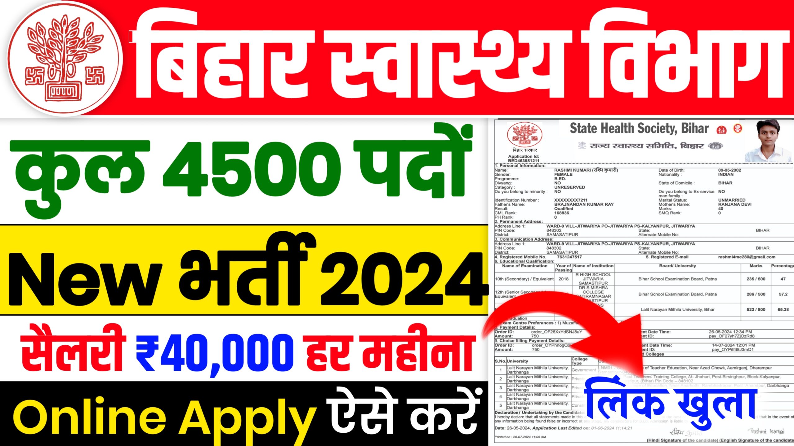 Bihar CHO Vacancy 2024