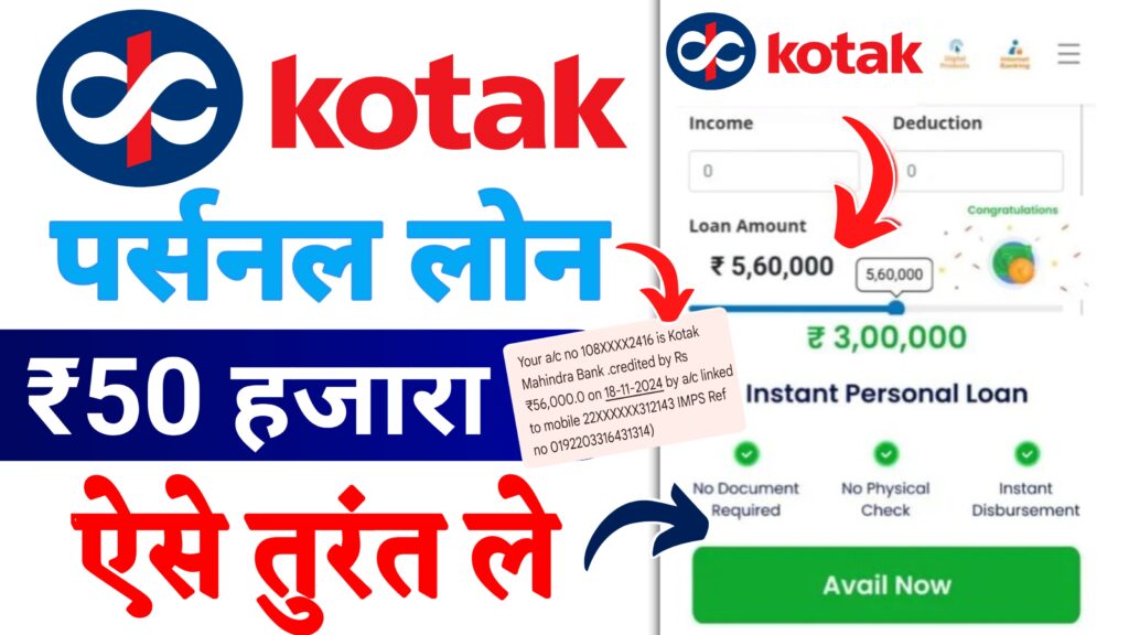 Kotak Mahindra Bank Personal Loan 2024